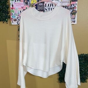 Pink Rose Cream Crew Neck Sweater